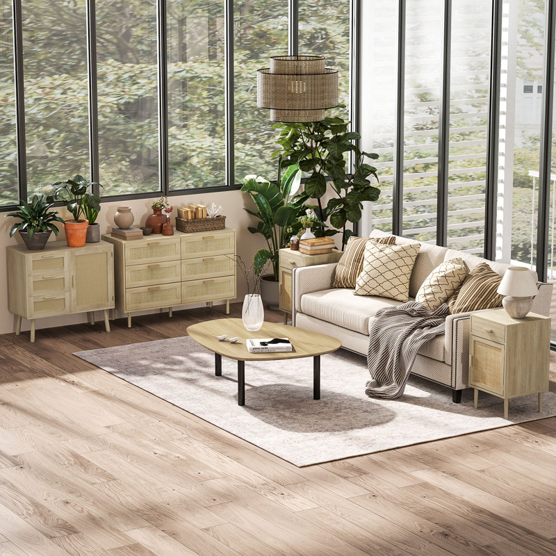 40cm W Engineered Wood Bedside Table