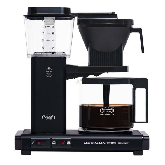 Moccamater KBG Select Filter Coffee Machine, 1.25L - Polished Silver, Matt Black