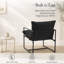 Chaise d'appoint Sling, fauteuil d'intérieur avec cadre en métal, noir-1808049324