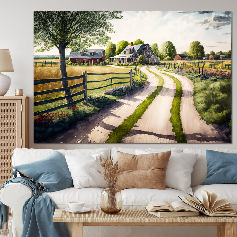 Calm Red Barn In Spring IV - Barn Landscape Art mural
