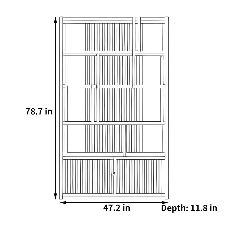 Dale, Grey, (4 Shelves) 78.7"H x 47.2"W x 11.8"D
