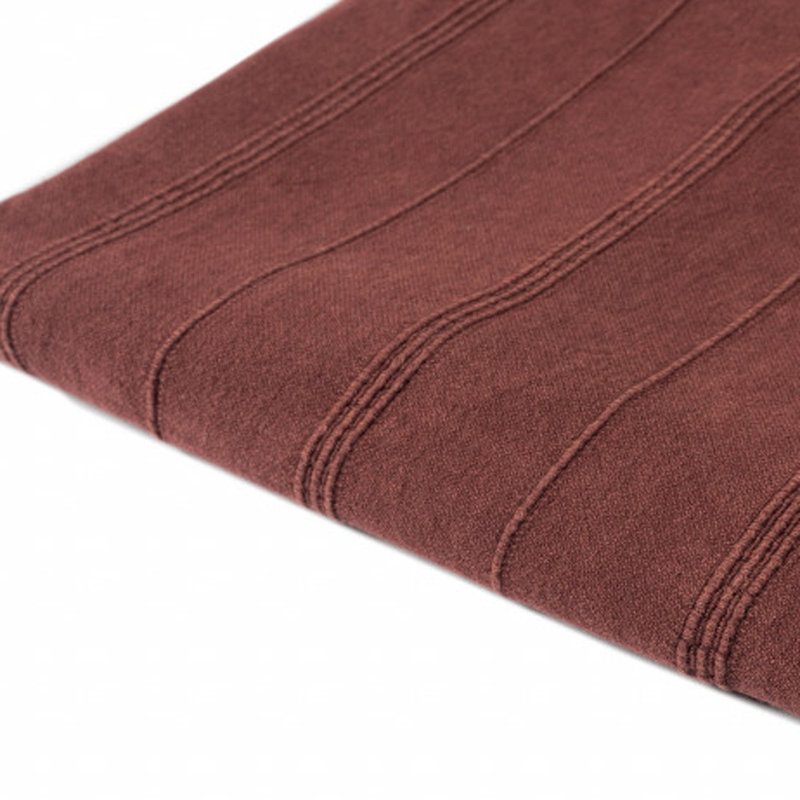 Jeté rayé en coton tissé, Rouge
