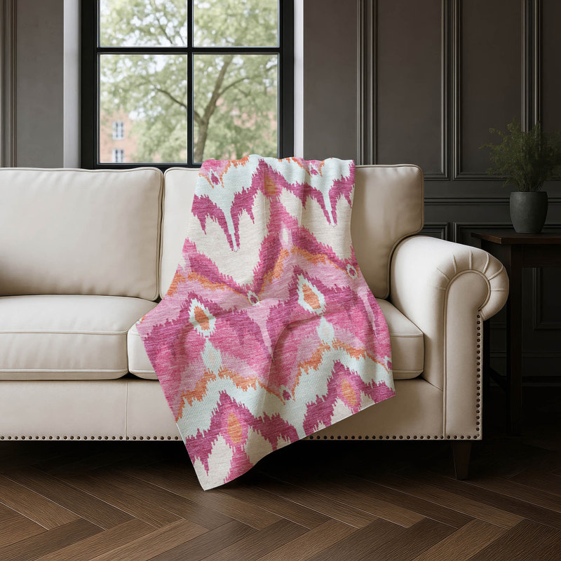 Jeté Addison Sherpa ASB743, Pink Ikat