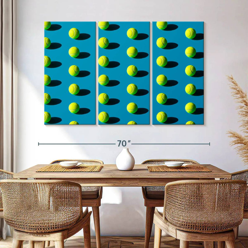 Motif de balle de tennis vert Sireci, H 42 po x l 65 po