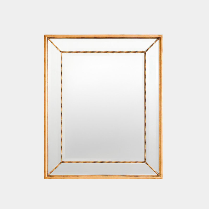 Gilded Roped Rectangle Beveled Mirror