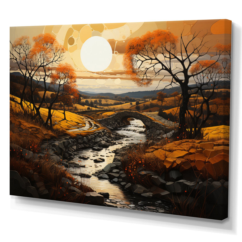 «Countryside the Old Bridge IV», reproduction sur toile, H 30 po x l 40 po x P 1,5 po, Toile tendue