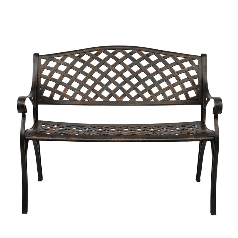 Banc de parc en aluminium thermolaqué Dutra, Bronze
