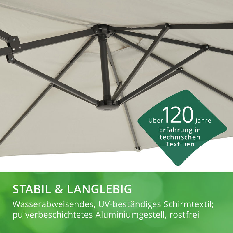 Kerney 460cm X 270cm Rectangular Parasol, Grey