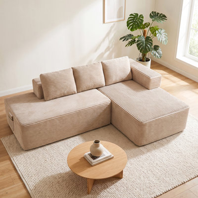 3 Seater Corduroy Sectional