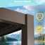 Pergola d'extérieur à DEL en métal avec toit à persiennes réglable, pergola de patio toutes saisons pour terrasse-104989215