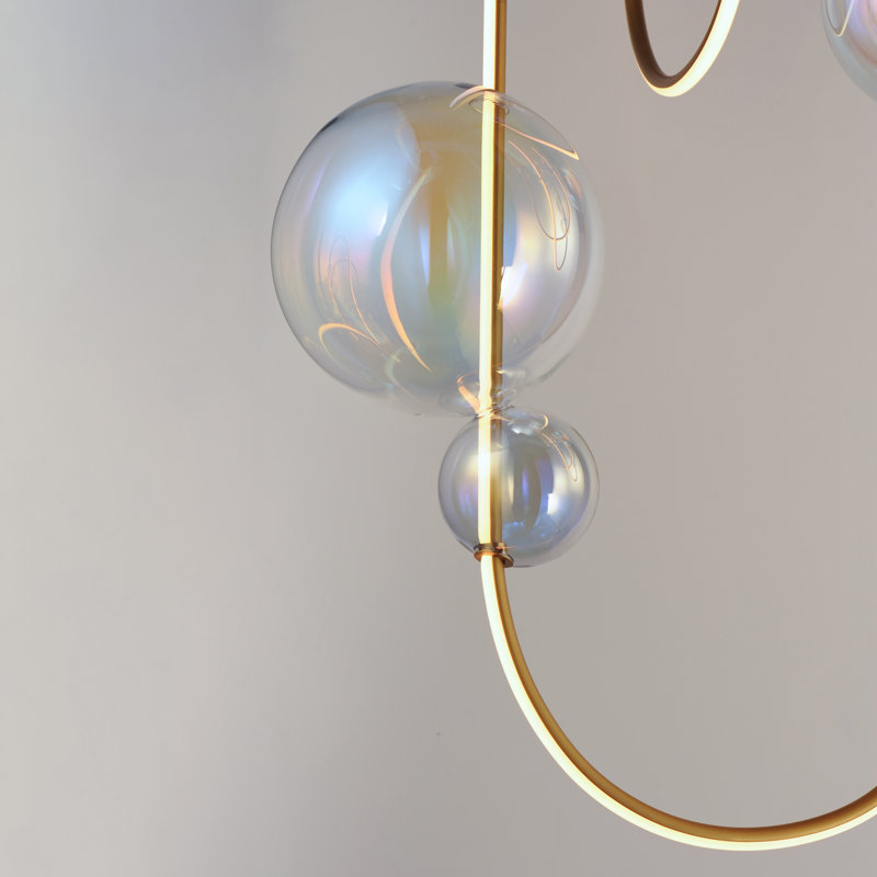 Dreamer 4 - Light LED Flush Mount, Natural Aged Brass, Iridescent
