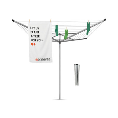 Brabantia Topspinner Clothesline (164 Feet) with Metal Ground Spike and Protective Cover