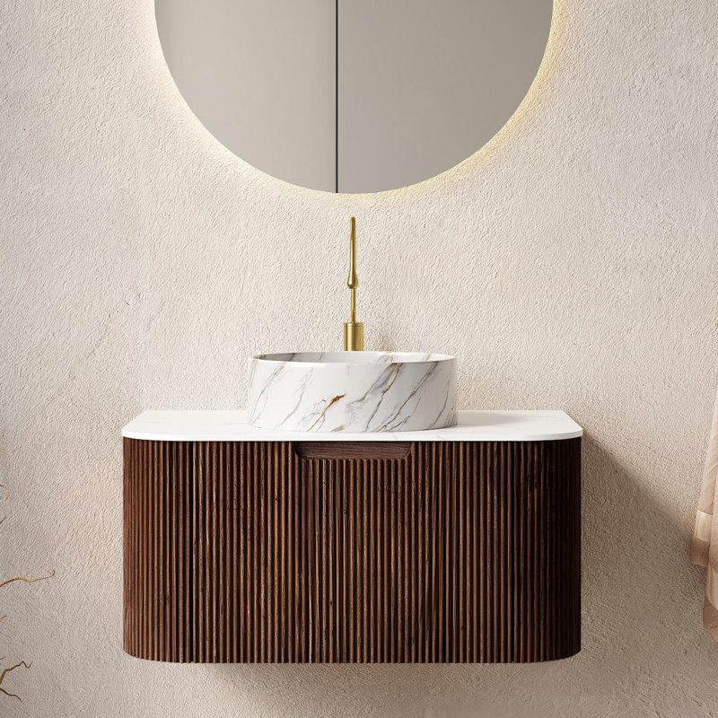 Ensemble de meuble-lavabo mural 30 po Echoe, Noyer