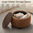 Upholstered Round Storage Ottoman with Wooden Tray-1847113220