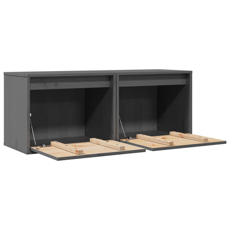 Gesell Pine Solid Wood Floating Shelf, Grey, 35cm H x 45cm W x 30cm D
