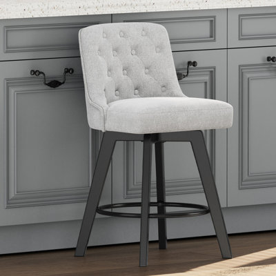 Tabouret de comptoir pivotant de 26 po avec pieds en bois
