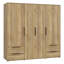 Tasharra 4 Door Manufactured Wood Wardrobe