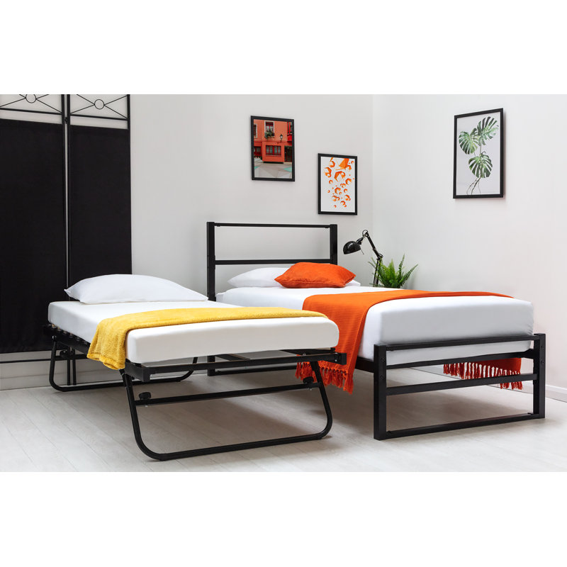 Clermont Daybed with Trundle, Black, 12cm Memory Foam/12cm Memory Foam