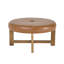 Grand pouf rond, base en bois et cuir PU, table basse moderne pour la maison-613328719