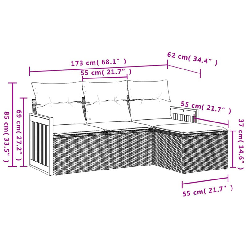 Ensemble de canapé de jardin Vidaxl