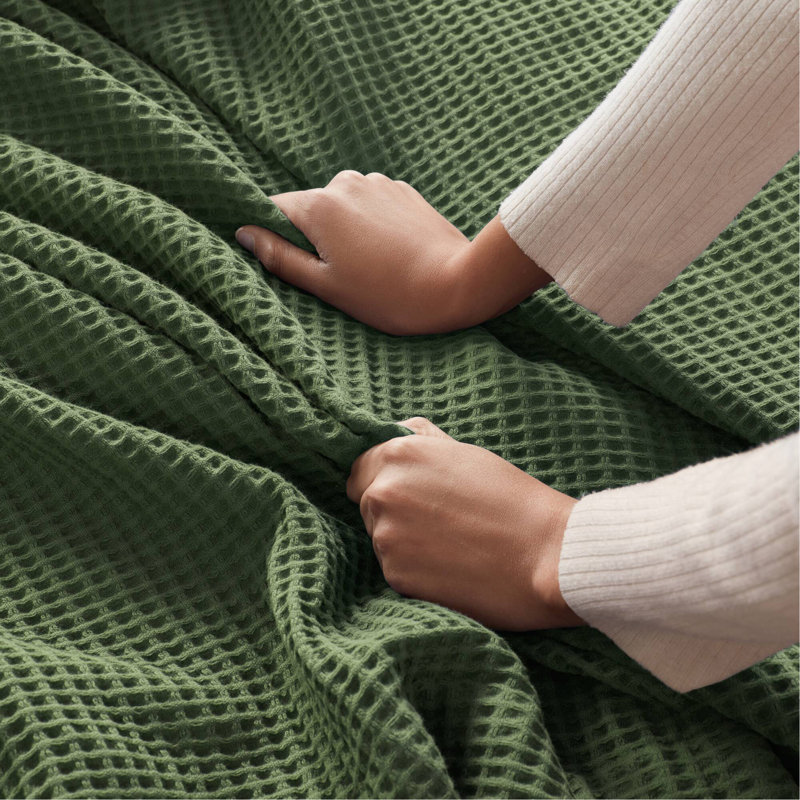 Couverture pour lit double / grand 1pc, L 90 po x l 90 po, Vert