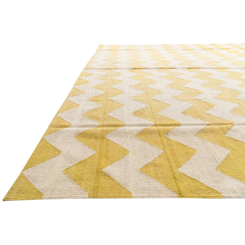 Tapis crème moderne 10 x 13 kilim