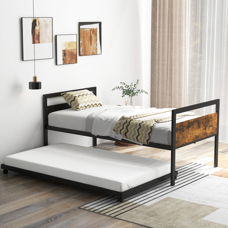 Sofie Powder Coated Steel Daybed with Trundle Bed