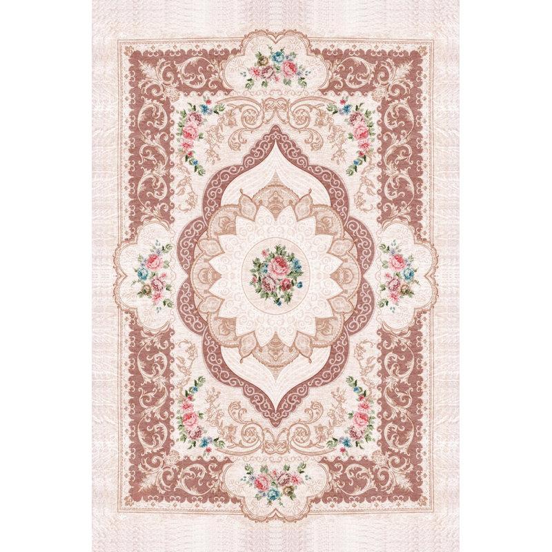 Tapis tissé de qualité supérieure, 100% polyester, 4,6 x 7,2 pi | Pois antibactérien antidérapant en PVC | Impression numérique 3D, lavable à la machine, hauteur des poils: 0,3 po | Idéal pour le salon, la chambre à coucher et les espaces repas