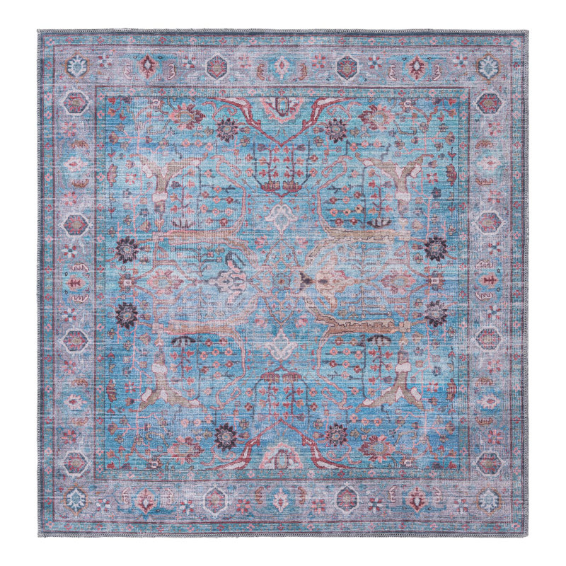 Haight Floral Indoor Rug, Square 5'3" x 5'3"
