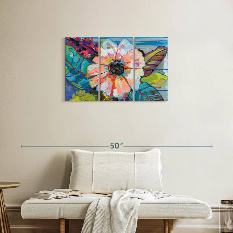 Harnek Island, fleurs, pastel, H 20 po x l 33 po