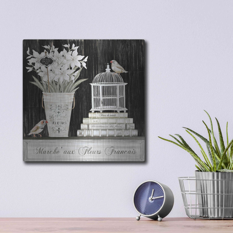 «Amaryllis Still Life» par Cindy Jacobs, art mural en métal, H 12 po x l 12 po