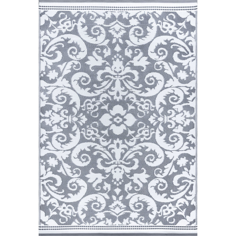 Tapis intérieur / extérieur gris Newburg, Rectangle 5 pi 11 po x 8 pi 10 po