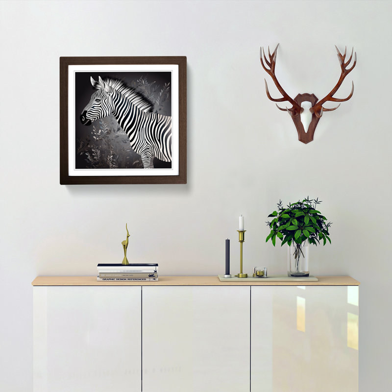 Single Picture Frame Print on Wood, Walnut Framed
