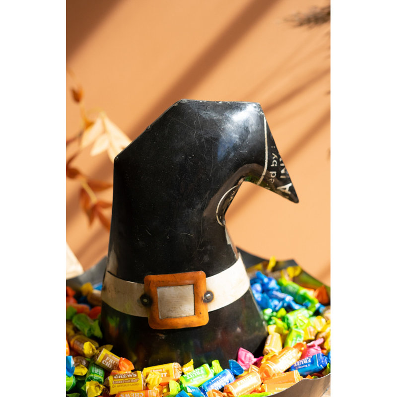  Ensemble de 2 bols à bonbons en forme de chapeau de sorcière délavé Halloween