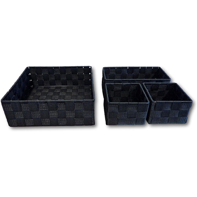 UrbanDesign Fabric Decorative Basket, Black