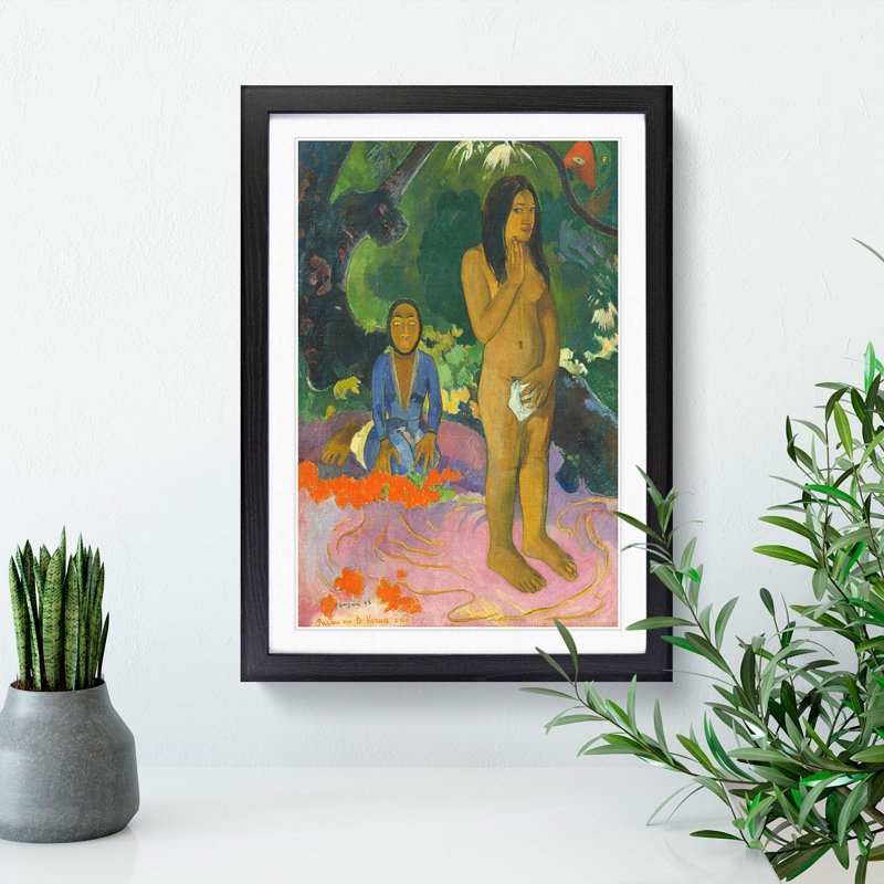 Words of the Devil by Paul Gauguin - Picture Frame Painting, 36cm H x 27cm W x 2cm D, Black Framed