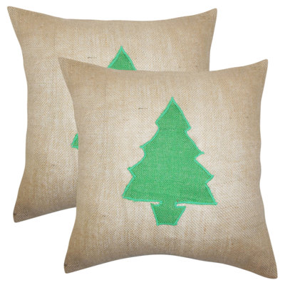Coussin en lin arbre de noël