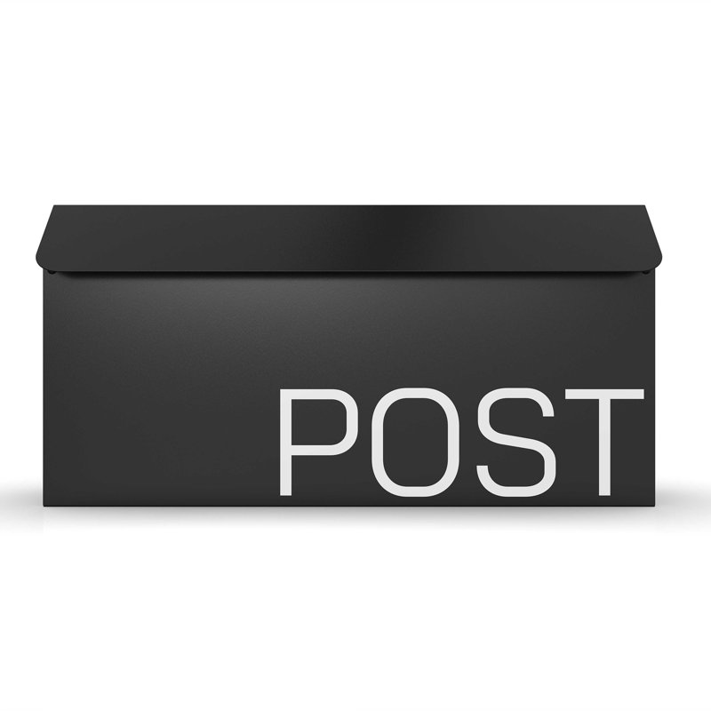 Boîte aux lettres murale, H 7 po x l 14,6 po x P 4,50 po, Noir 2