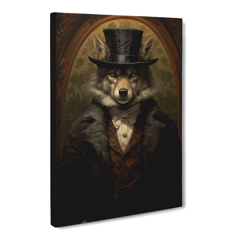 Wolf Victorian - Wrapped Canvas Print, 76cm H x 50cm W x 3cm D