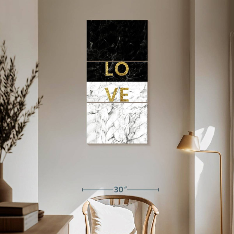 J'adore la typographie, H 62 po x l 30 po