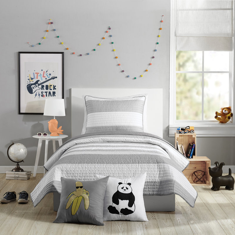 Ensemble de courtepointe réversible en microfibre Lavelle, Full/Queen Quilt + 2 Standard Shams