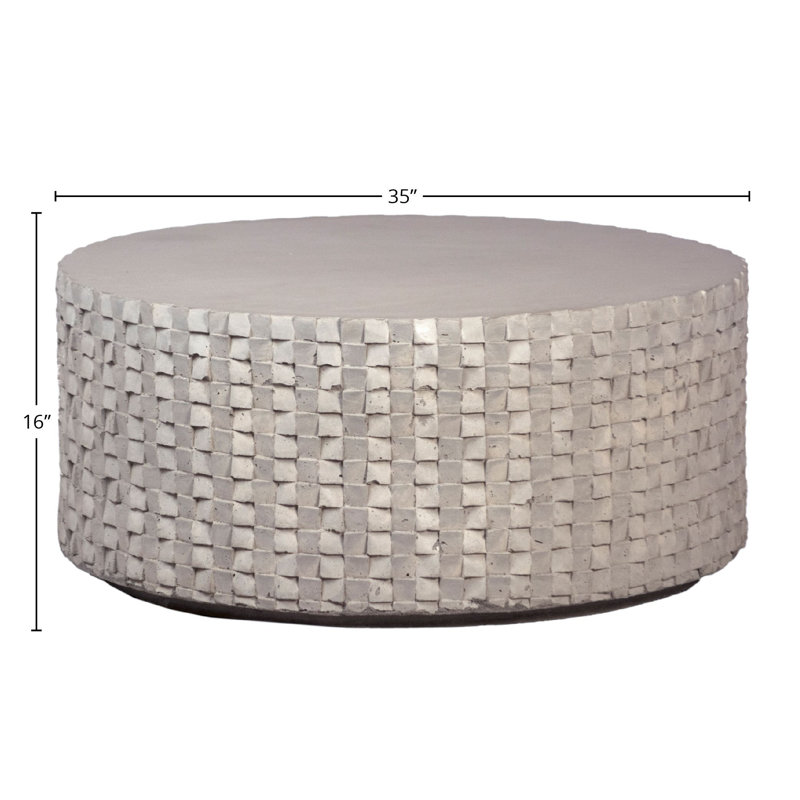 Albarn 35'' Stone Outdoor Coffee Table
