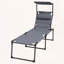 Chaise longue pliante avec auvent réglable et coussin-565828243