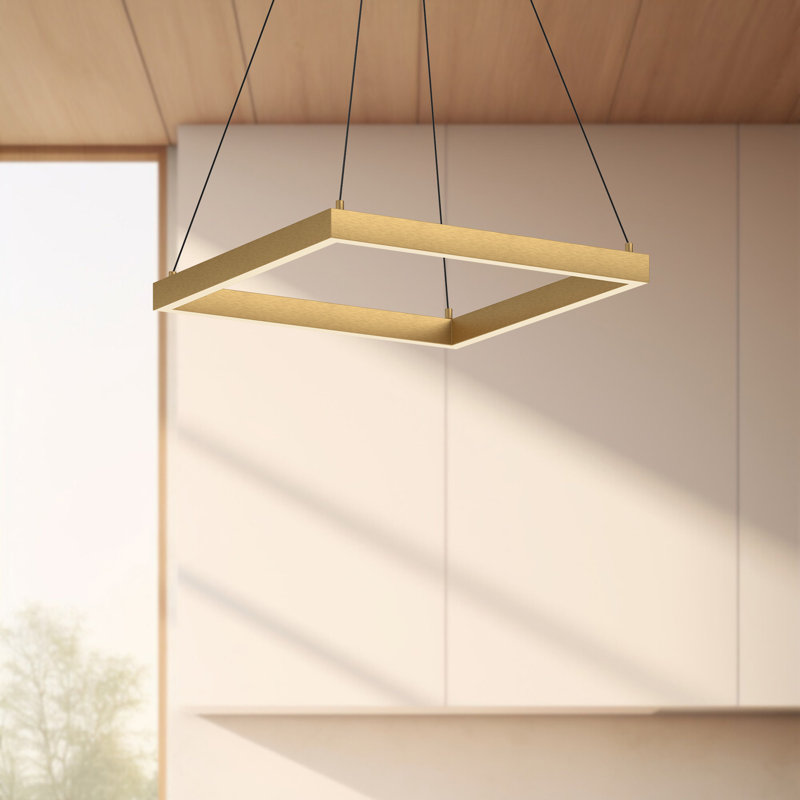 Piazza 1 - Light Brushed Gold LED Single Pendant