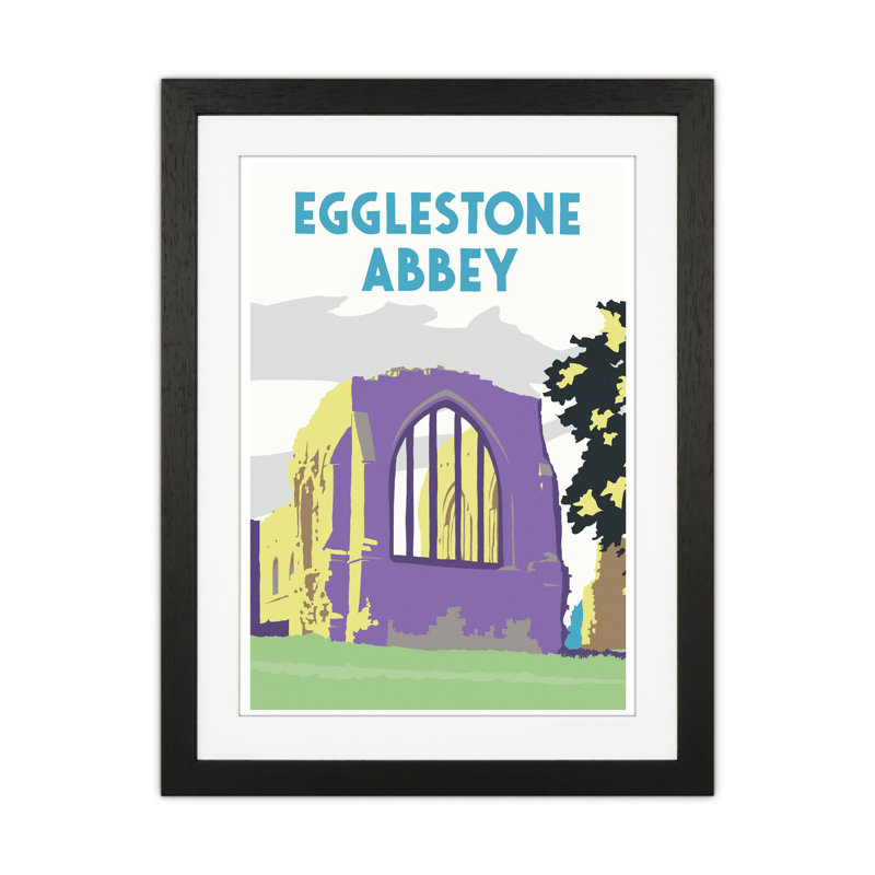 Egglestone Abbey Portrait by Richard O'Neill - Print, 53.5cm H x 43.5cm W x 3cm D, Black Framed