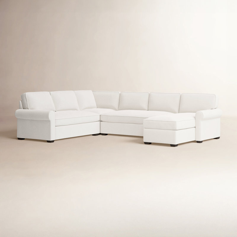 Canapé modulaire rembourré 4 pièces Porter, Chenille Crypton® neige Nomad, Orienté à gauche (vu de face)
