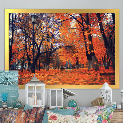 Mystic Orange Fall Forest - reproduction d'art sur toile traditionnelle