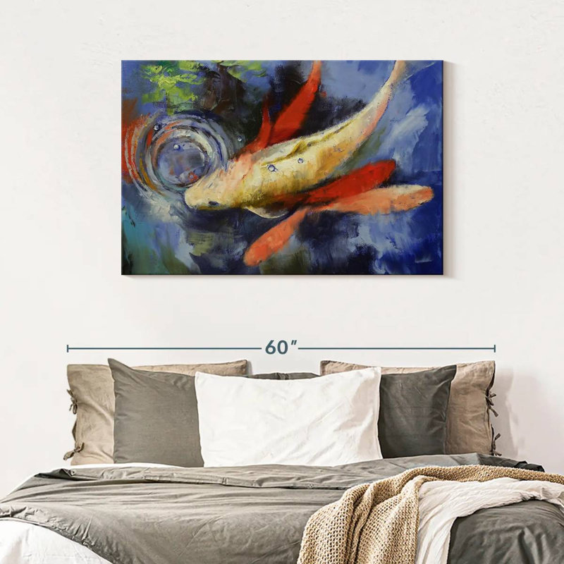 Koi And Water Ripples, 30" H x 45" W