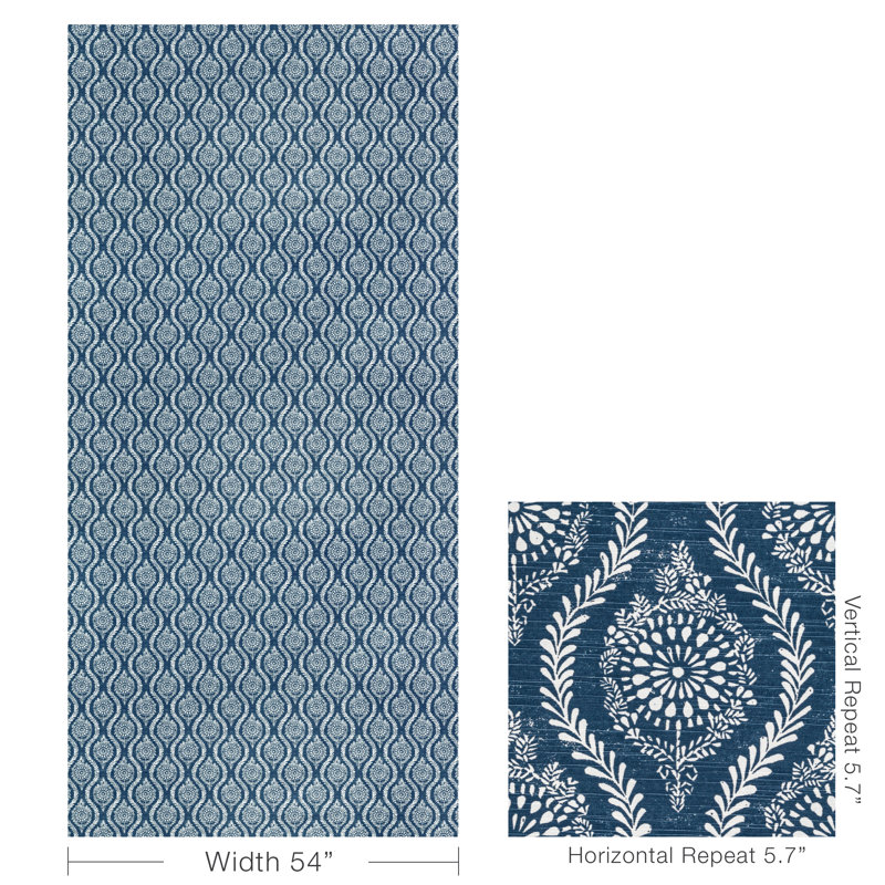 Manoir Marindol Print Fabric, Blue