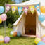Easter Bunny Egg Flag Triangular Flag Banners Party Decorations-759481961